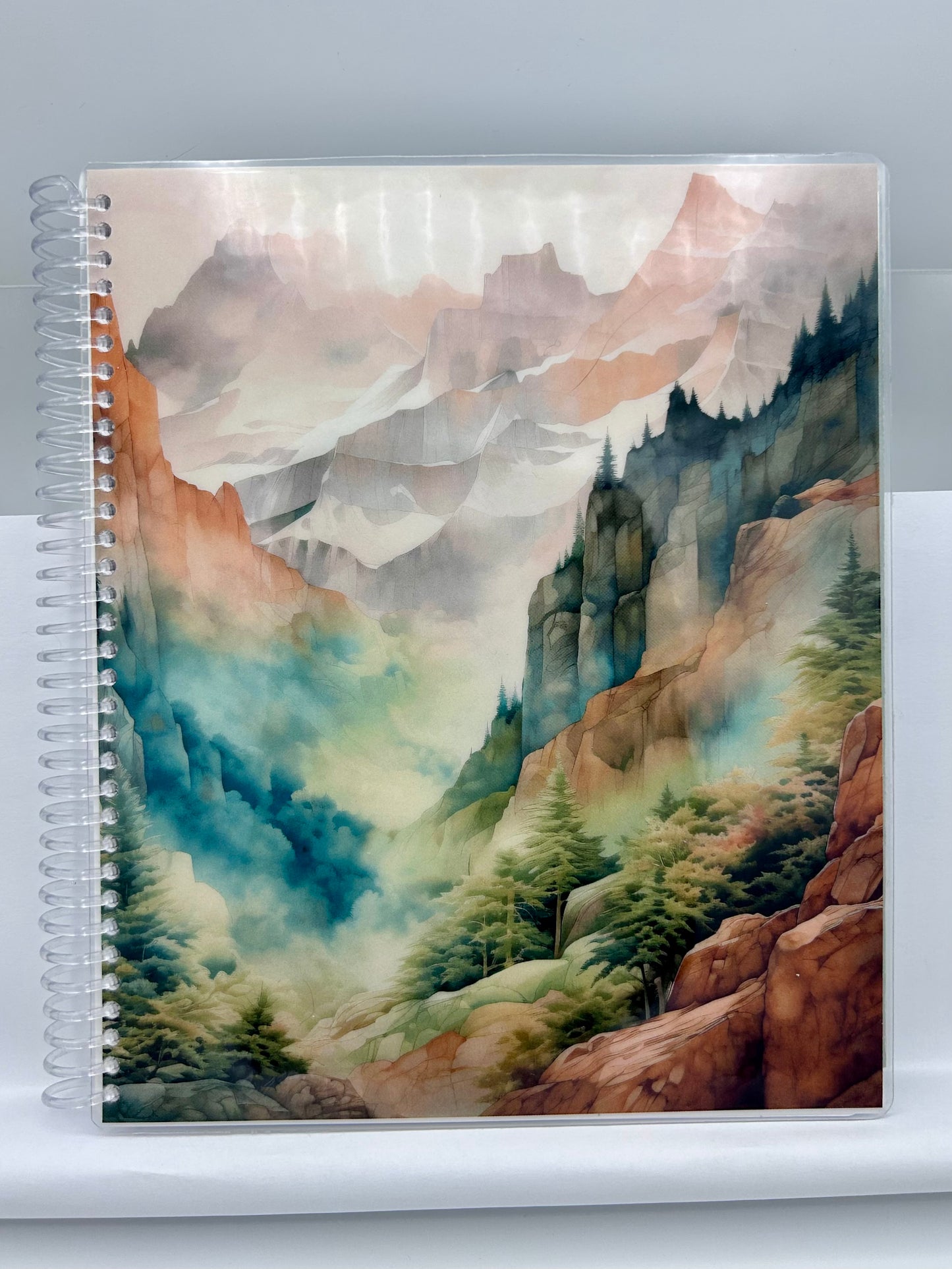2025 PLANNER Vertical Layout (Earth Tone Mountains / Green Back)