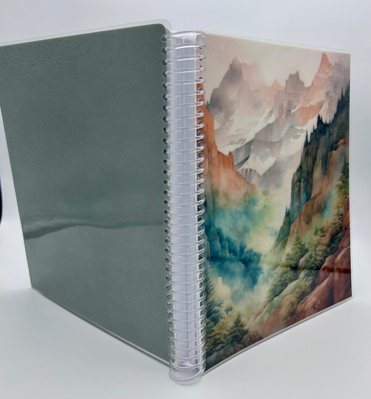 2025 PLANNER Vertical Layout (Earth Tone Mountains / Green Back)
