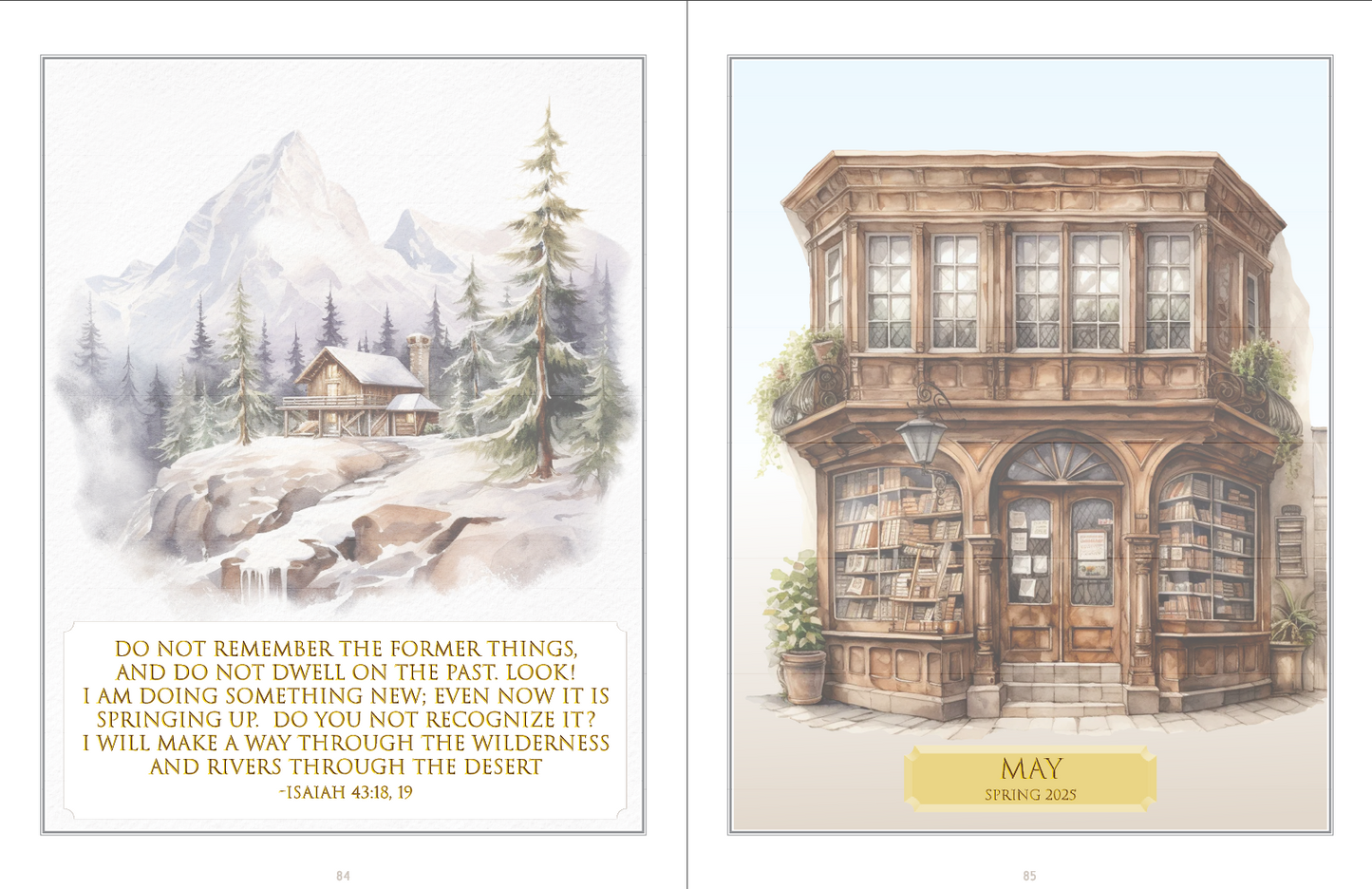 2025 PLANNER Vertical Layout (Earth Tone Mountains / Green Back)