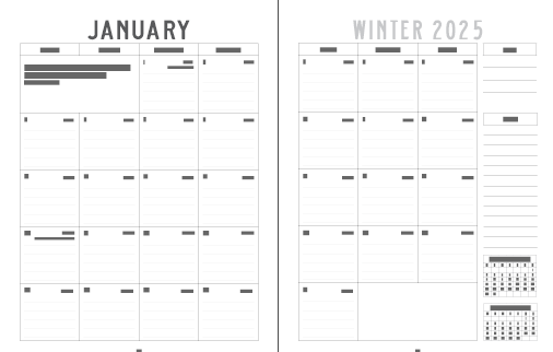 2025 PLANNER Vertical Layout (Earth Tone Mountains / Green Back)
