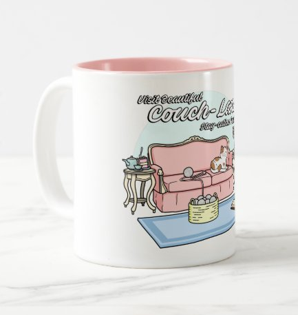 Visit Couchlandia Staycation Destination Fancy Cat Mug