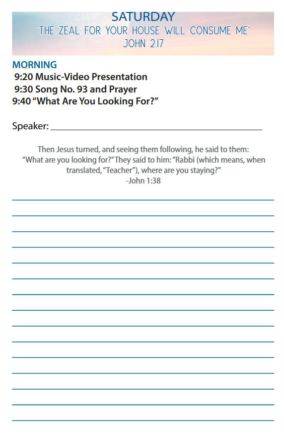 Regional Convention "Pure Worship" 2025 Jehovah's Witnesses Workbook English (ages 12+) [PRINTABLE]