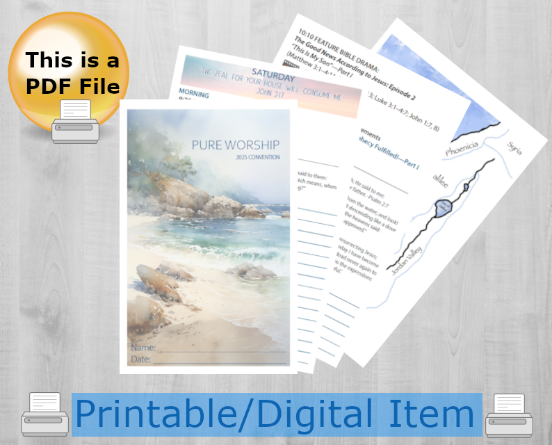 Regional Convention "Pure Worship" 2025 Jehovah's Witnesses Workbook English (ages 12+) [PRINTABLE]